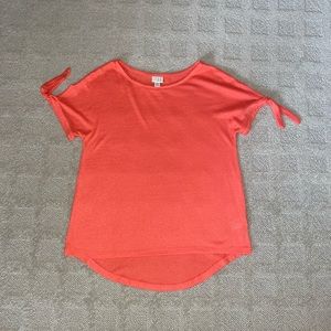 A New Day Orange Tee with Tie Sleeves